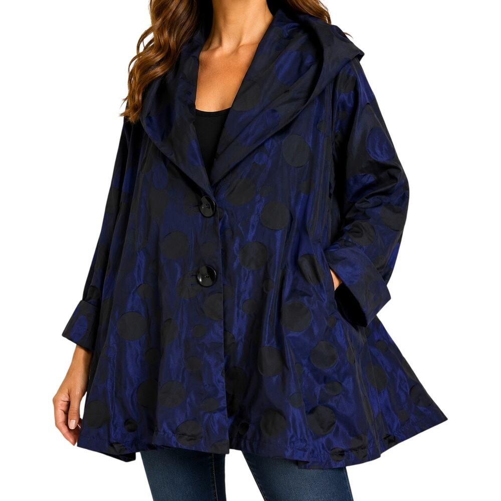 Moonlight by Y & S Plus Size XXL 2X Blue Black Wearable Art Jacket Shirt Top